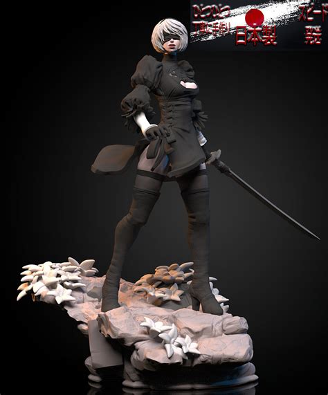 【未使用】nier Automata 2b Ver2 ニーアオートマタ 美女 フィギュア ガレージキット 樹脂 未塗装 未組立124