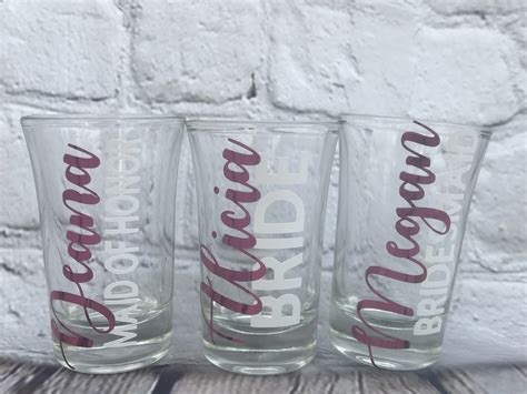 Bridesmaid Shot Glasses Personalized Shot Glasses Wedding Shot Etsy