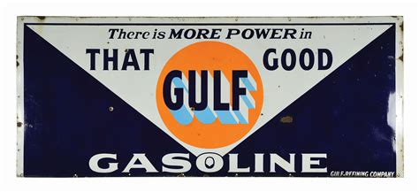 Lot Detail That Good Gulf Gasoline Porcelain Service Station Sign