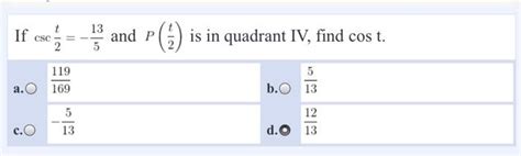 Solved 13 If CSC 2 And P Is In Quadrant IV Find Cost NI 5 Chegg