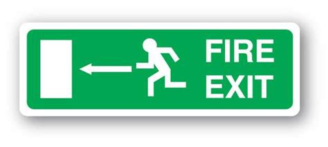 Fire Exit Sign Arrow Left Farm Signs