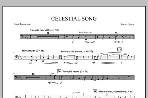 Celestial Song Bass Trombone Sheet Music Robert Spittal Concert Band