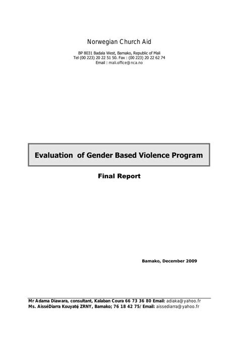 Evaluation Of Gender Based Violence Program Kudos