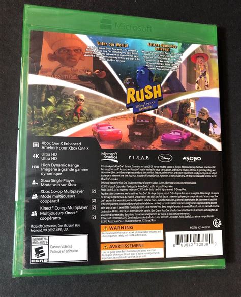 Rush A Disney Pixar Adventure Xbox One New Ebay