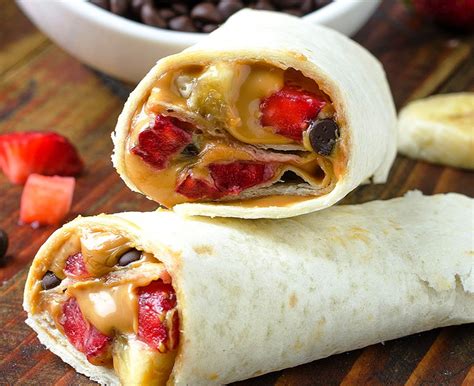 Healthy Peanut Butter Strawberry Banana Wrap Recipe Fill My Recipe Book