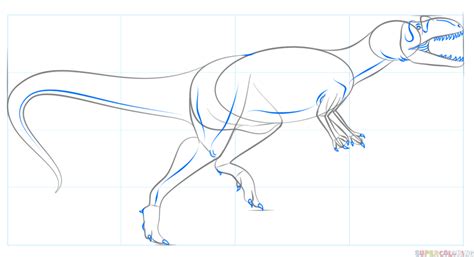 How To Draw An Allosaurus Step By Step Drawing Tutorials