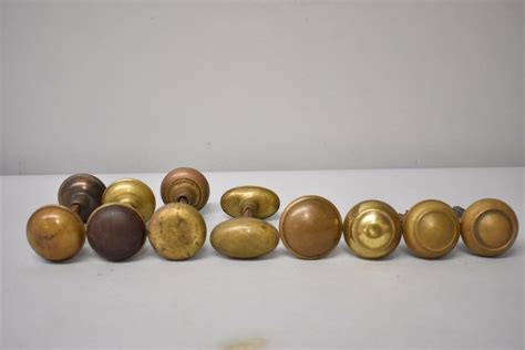 Group Antique Brass Door Knobs / Handles Parts | Leffler's Antiques