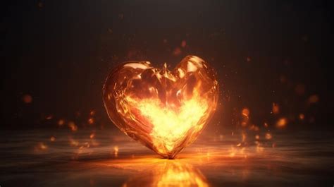 Premium Ai Image A Burning Heart With The Word Love On It