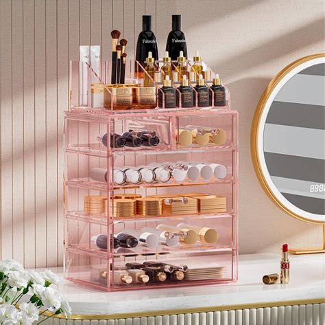 Amazon COMVTUPY Makeup Organizer With Brush Holder Acrylic Large