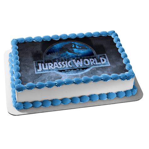 Jurassic World Logo Indominus Rex Edible Cake Topper Image Abpid05054 A Birthday Place