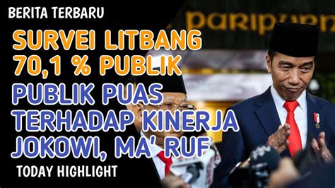 70 1 Persen Publik Puas Terhadap Kinerja Jokowi Ma Ruf YouTube