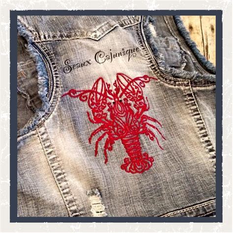 Swirly Crawfish 4 Sizes Products SWAK Embroidery