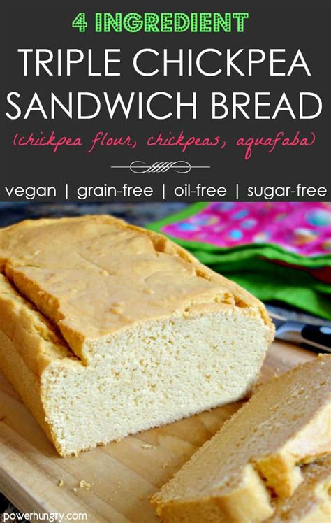 Triple Chickpea Sandwich Bread Grain Free Vegan Oil Free Sugar Free