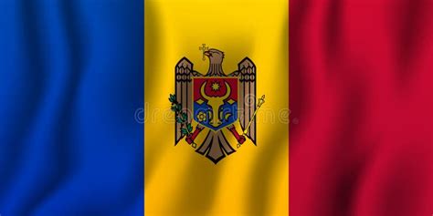 Moldova Realistic Waving Flag Vector Illustration National Country Background Symbol