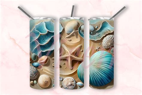 Seashells Oz Skinny Tumbler Graphic By Vicen Creative Fabrica