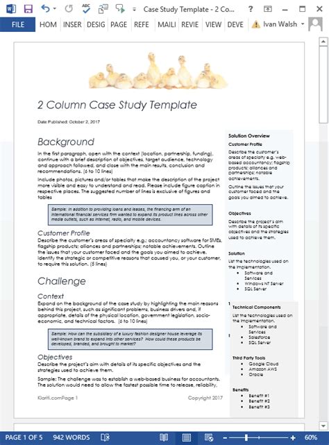 Microsoft Word Case Study Template - Free Word Template