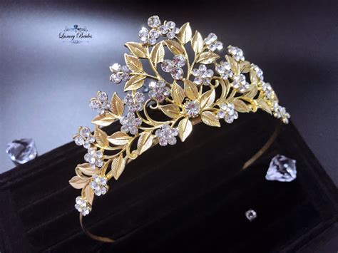 Crystal Gold Tiara Constance Luxury Tiaras