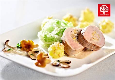 Rezept Gefülltes Schweinefilet mit Cognac Sauce Wirsing und