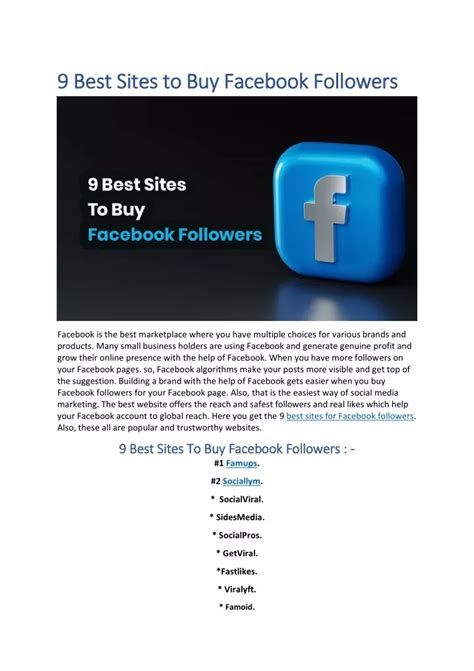 Ppt Best Sites To Buy Facebook Followers Powerpoint Presentation