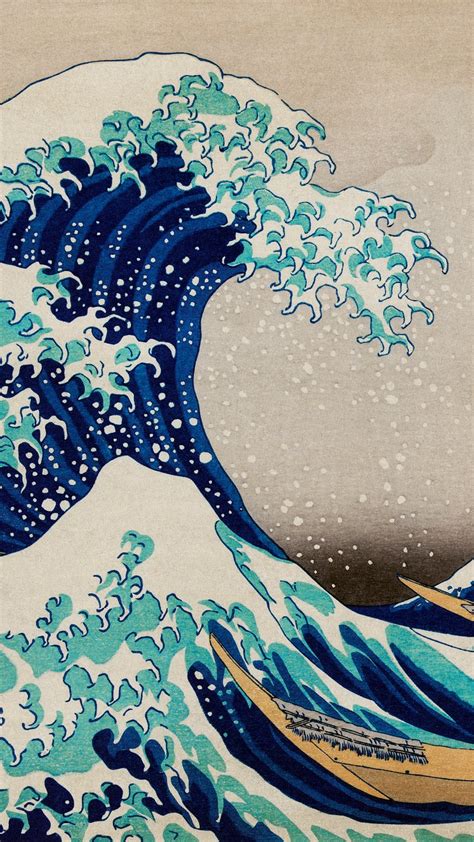 Hokusai iPhone wallpaper, mobile background, | Premium Photo ...