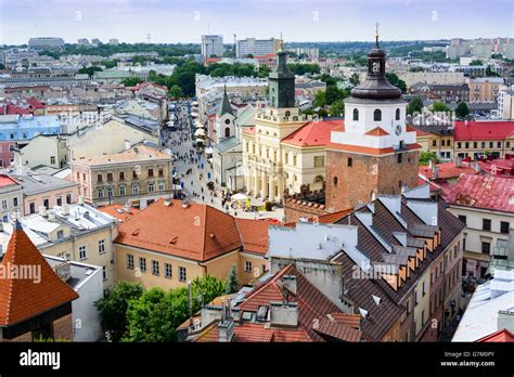 Old town in Lublin, Poland - aerial view Stock Photo - Alamy