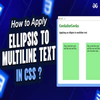 How To Apply An Ellipsis To Multiline Text In Css Geeksforgeeks