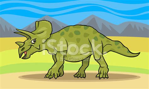 Cartoon Illustration of Triceratops Dinosaur Stock Vector - FreeImages.com