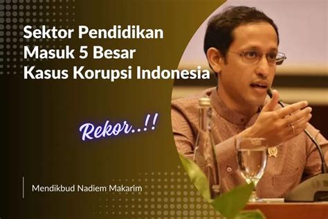 Rekor Nadiem Makarim Sektor Pendidikan Masuk 5 Besar Kasus Korupsi Di