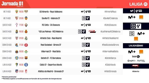 Madrid Zone On Twitter La Liga Match Day 1 Schedule RadioMARCA