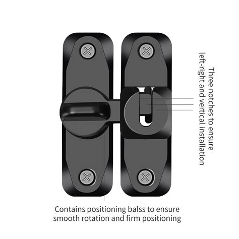 Snapklik Door Latch Black Heavy Duty Bar Gate Latches Safety Door