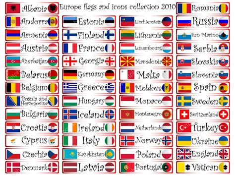 Europe Flags And Icons Collection — Stock Vector © Robertosch 3478736