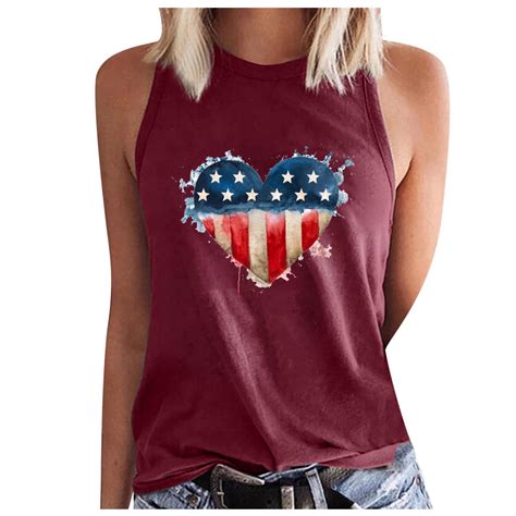 REORIAFEE American Flag Tops For Women 4th Of July Patriotic Shirt