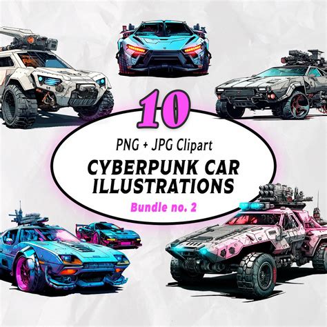 10 Cyberpunk Car Clipart Futuristic Car Clip Art - Etsy