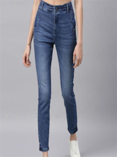 Buy Vero Moda Women Blue Skinny Fit Mid Rise Clean Look Cropped Jeans - Jeans for Women 11742258 ...