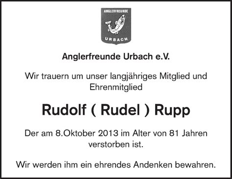 Traueranzeigen Von Rudolf Rupp Zvw Trauer