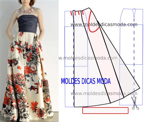 Saia Floral Longa Moldes Moda Por Medida Imagens Padr Es De