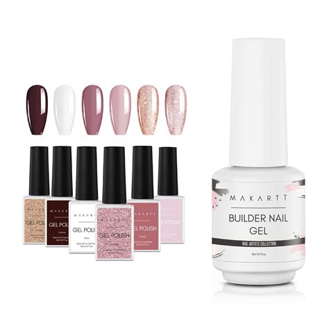 Amazon Makartt Gel Nail Polish Kit 6 Colors White Nude Pink Gel