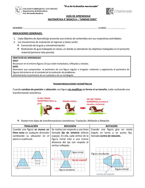 Guia 5 Basico Transformaciones Isometricas