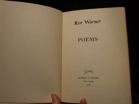 Rex Warner Poems By Warner Rex Very Good Hardcover 1938 Stated