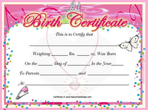 Awesome Dog Birth Certificate Template Editable – Sparklingstemware