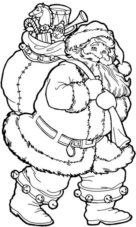 Christmas Coloring Christmas Coloring Pages Printable Santa With Big Presents Printable