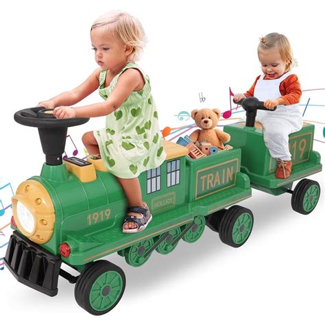 Pirecart 12V Battery Powered Kids Ride on Train with Storage Box ...