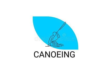 Icono De La L Nea Vectorial Del Deporte De Canoa Deportista Y Atleta