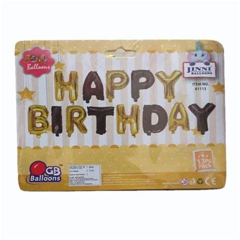 Helium Jinni Happy Birthday Foil Balloon Packaging Type Packet At Rs