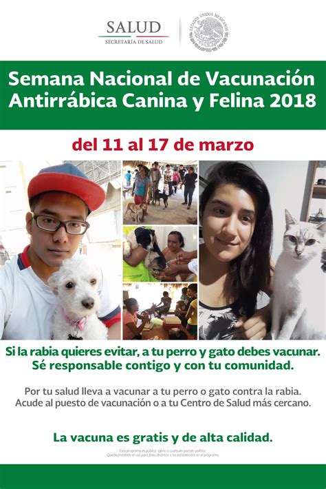 Semana Nacional de Vacunación Antirrábica Canina y Felina 2018 Centro