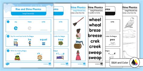 Rise And Shine Phonics Long E Sound Worksheet Twinkl