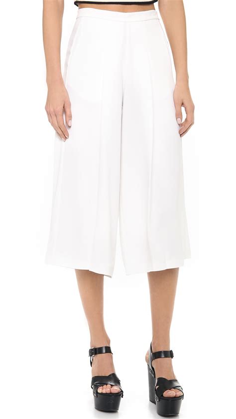 Clover Canyon Wide Leg Cropped Pants White In White Lyst