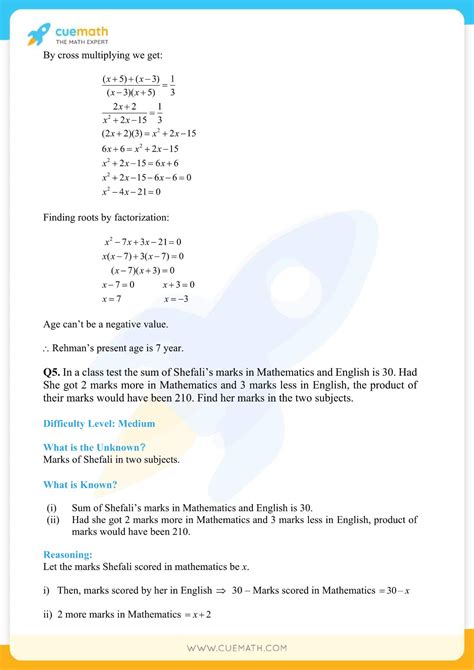 Ncert Solutions Class 10 Maths Chapter 4 Quadratic Equations Access Pdf