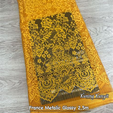 Jual Kain Brokat Kebaya Jumbo Prancis Metalic Glossy Premium PO