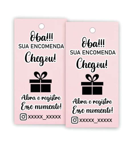 100 Tags Personalizadas Sua Encomenda Chegou Etiquetas Elo7